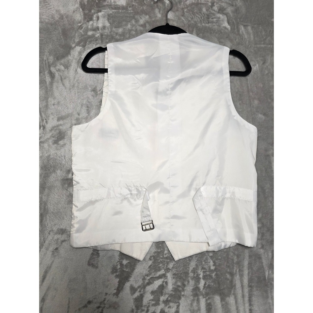 Giorgio Marcello Mens White Textured Pique Formal Vest Waistcoat Size Medium - Picture 3 of 7